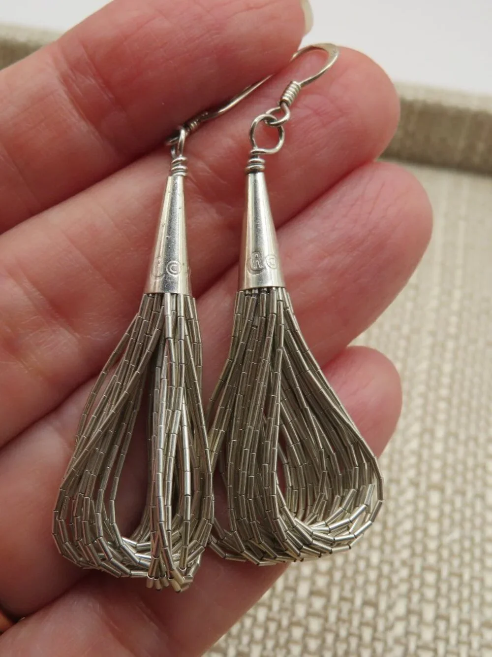 Carolyn Pollack Relios 925 Sterling Liquid Silver Multi Strand Earrings